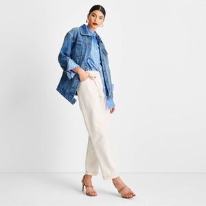 High Rise Cream Jeans